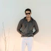 Alternative view of Charcoal Button-down Pullover Henley Hoodie