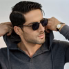 Charcoal Button-down Pullover Henley Hoodie - Image 3