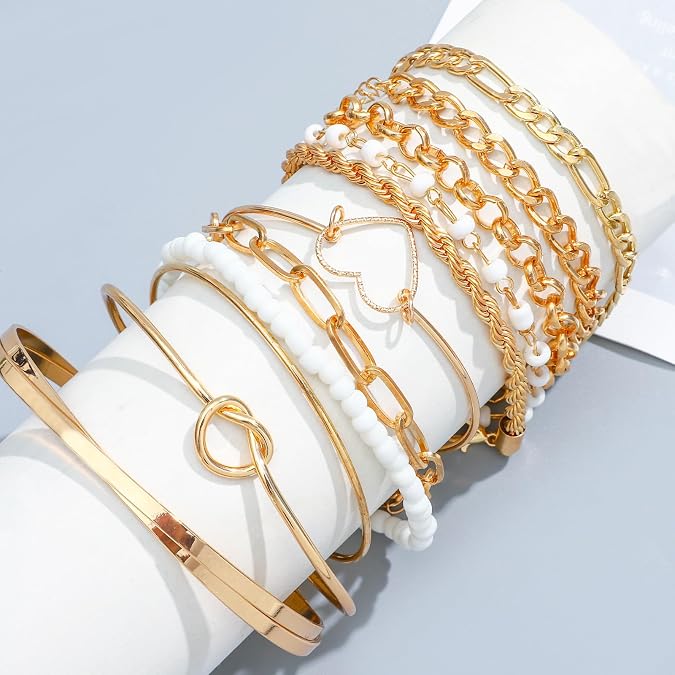 NEWITIN 49 Pcs Gold Jewelry Set for Women Hypoallergenic Bohemian Jewelry Fashion Costume Jewelry, Gold Plated Necklace Bracelet Earrings Set for Women, Party Daily Prom Beach Jewelry Set, Women Gift - Image 2