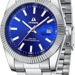 LN LENQIN Mens Watches Waterproof Stainless Steel Watch for Men