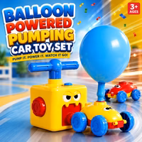 Balloon Powered Pumping Car Toy Set for Toddlers