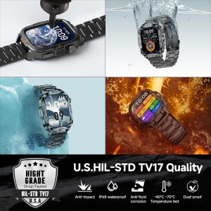 Alternative view of Smart Watch for Men Military Answer/Make Call 2.01″ Display 170+ Sports Modes Fitness Smart Watch IP68 Waterproof 30 Days Standby Smartwatch for Android iOS Silver (2 Straps)